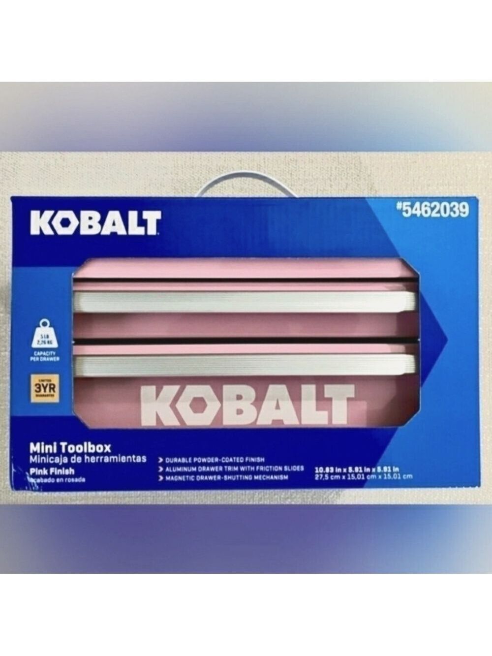 Kobalt Mini Tool Box Chest Craft Supplies Make Up Case Jewelry Box Pink - Picture 6 of 9